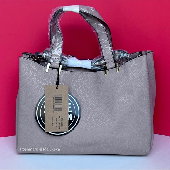 NWT 3 pcs! Steve Madden Bparker Crossbody Purse Handbag Color Mushroom Taupe - Picture 6 of 11